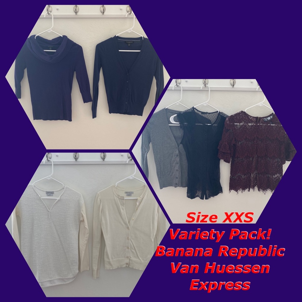 7 pack of Petite XXS cardigans, shirts & sweaters!